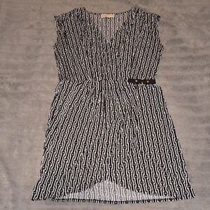 Beautiful Faux wrap Michael Kors Black and White Midi Dress